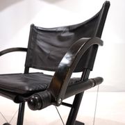 Fauteuil lounge en cuir Weishäupl Werkstätten String, 1980