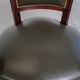 Green Cowhide Leather and Wooden Office Chair in English Style on Casters