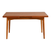 Table à manger extensible en teck et chêne, design danois des années 1960