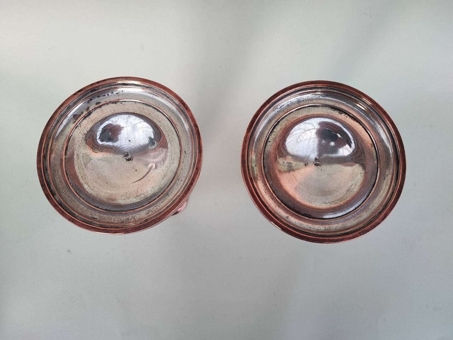 Pair of copper candlesticks