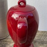 Vintage burgundy red teapot