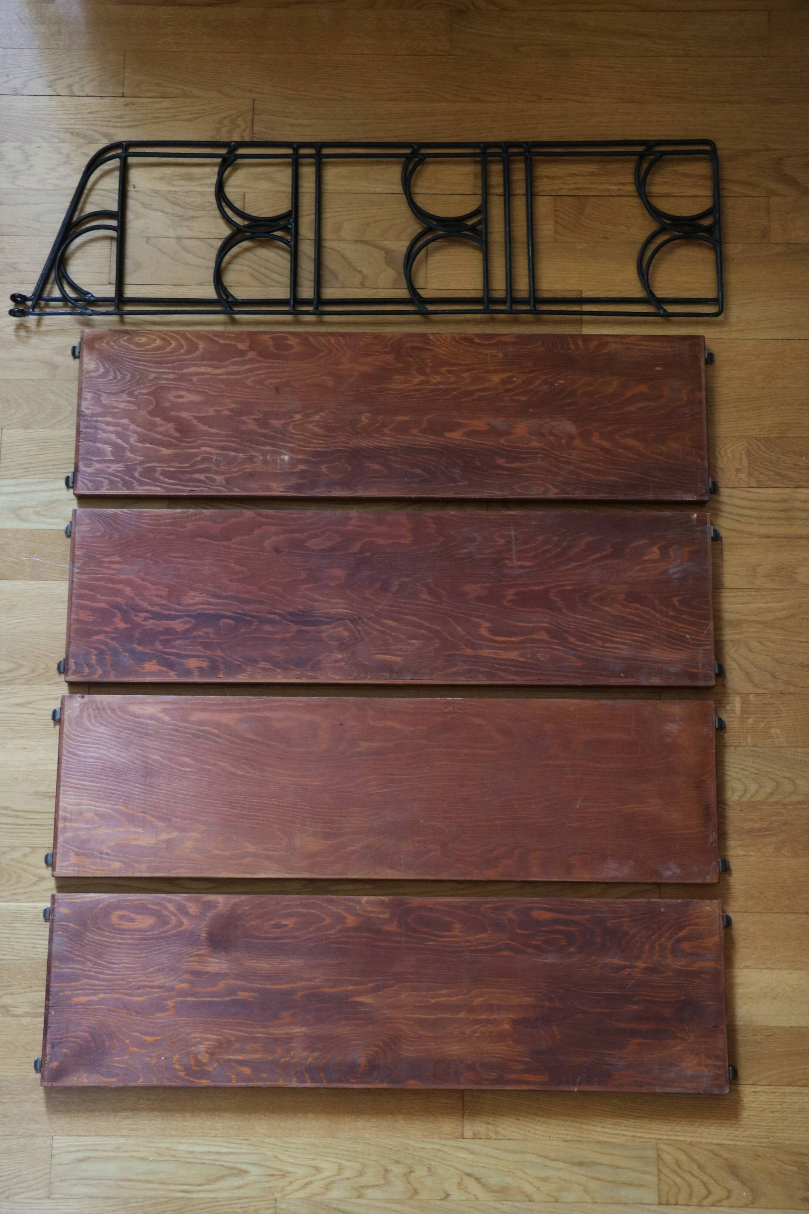 Large "string" shelf, Sweden, metal and wood