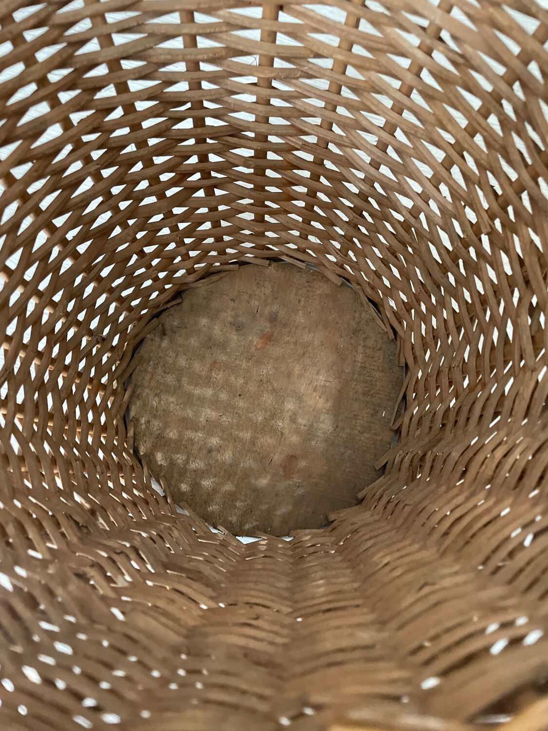 Rattan wastepaper basket 1950.
