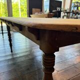 Large raw wood dining table