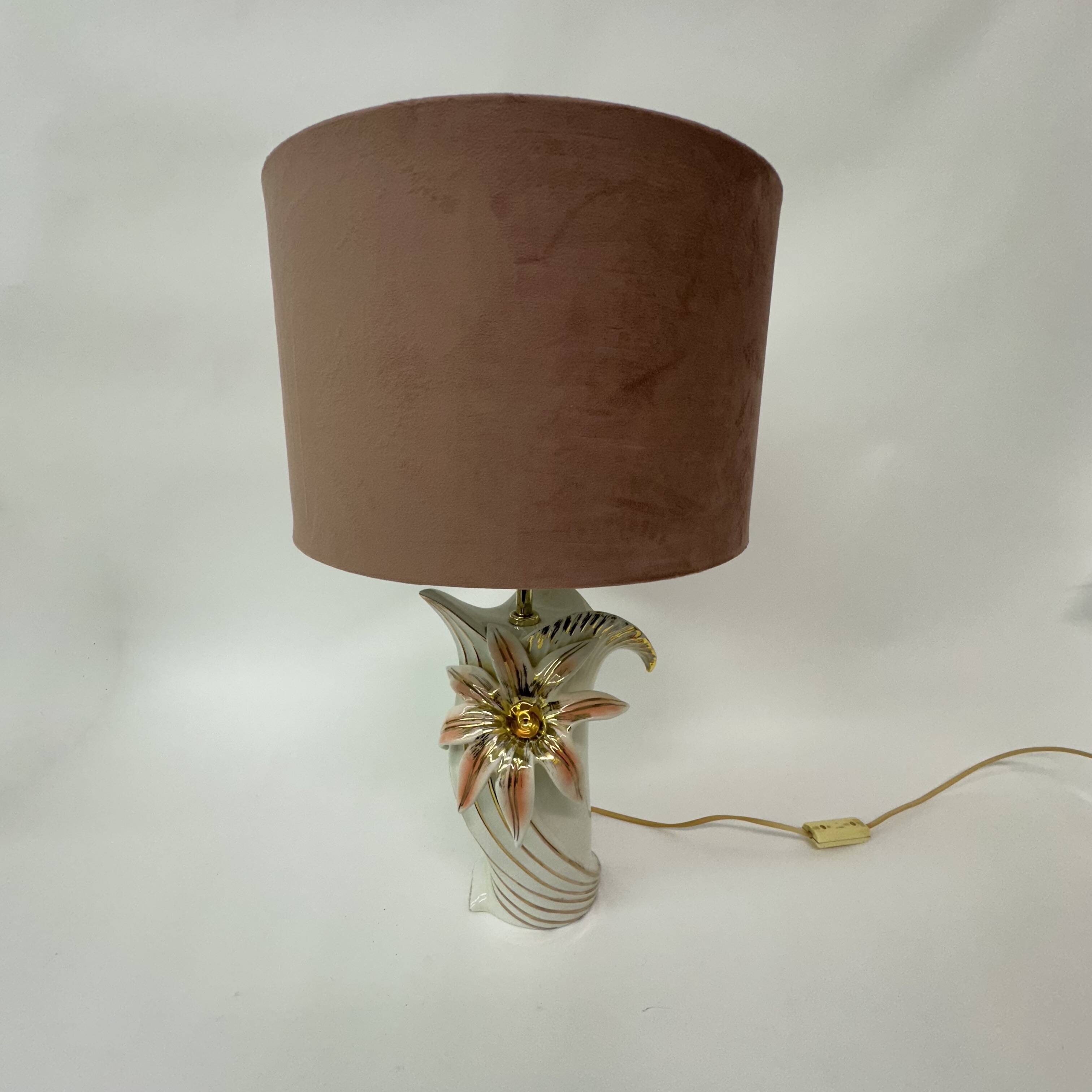 Hollywood regency bassano ceramic table lamp Italy , 1970’s