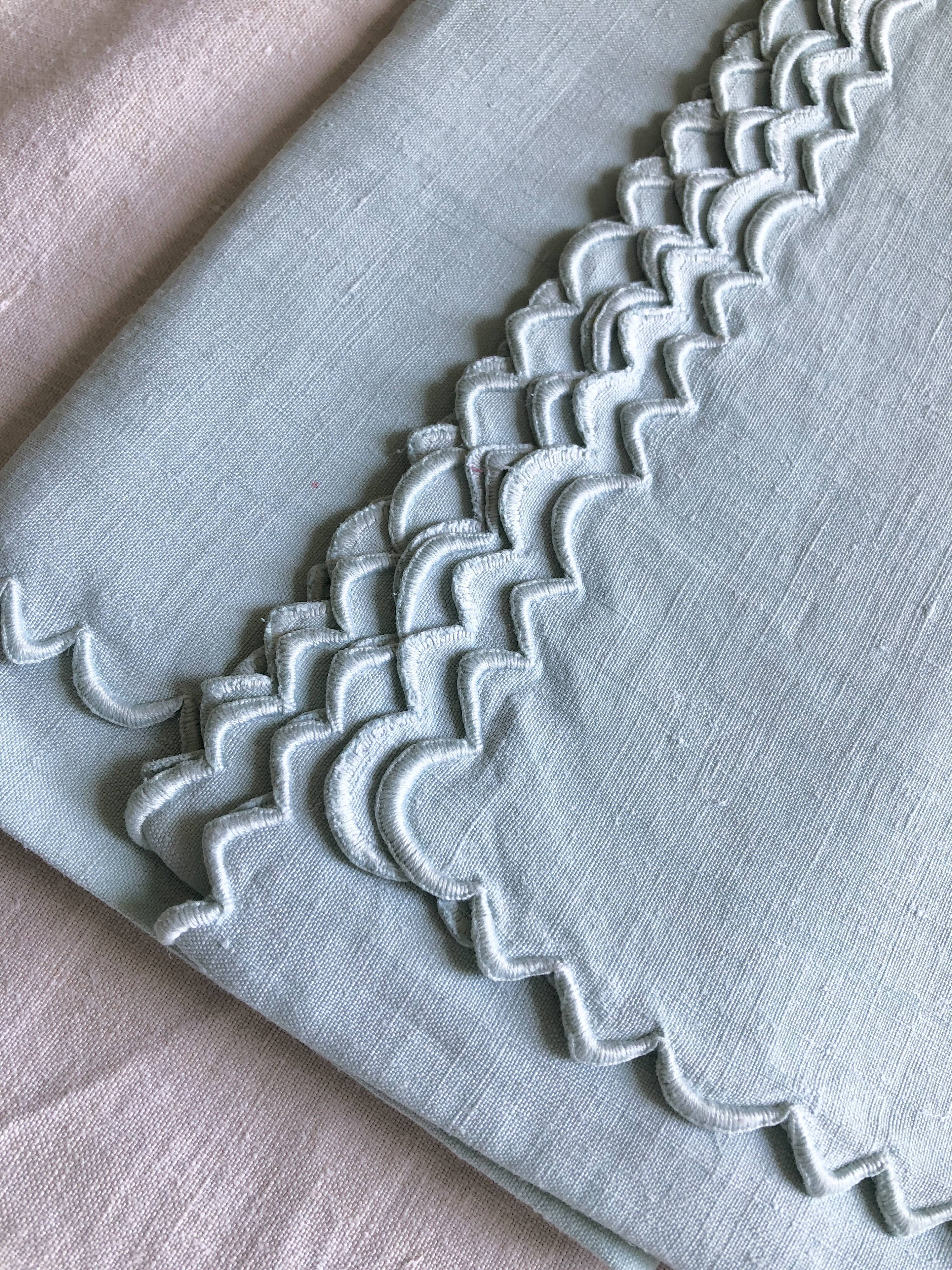 Tea cloth in pure linen aqua