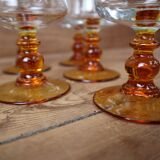 6 verres à eau pied ambré Luminarc "Antique"