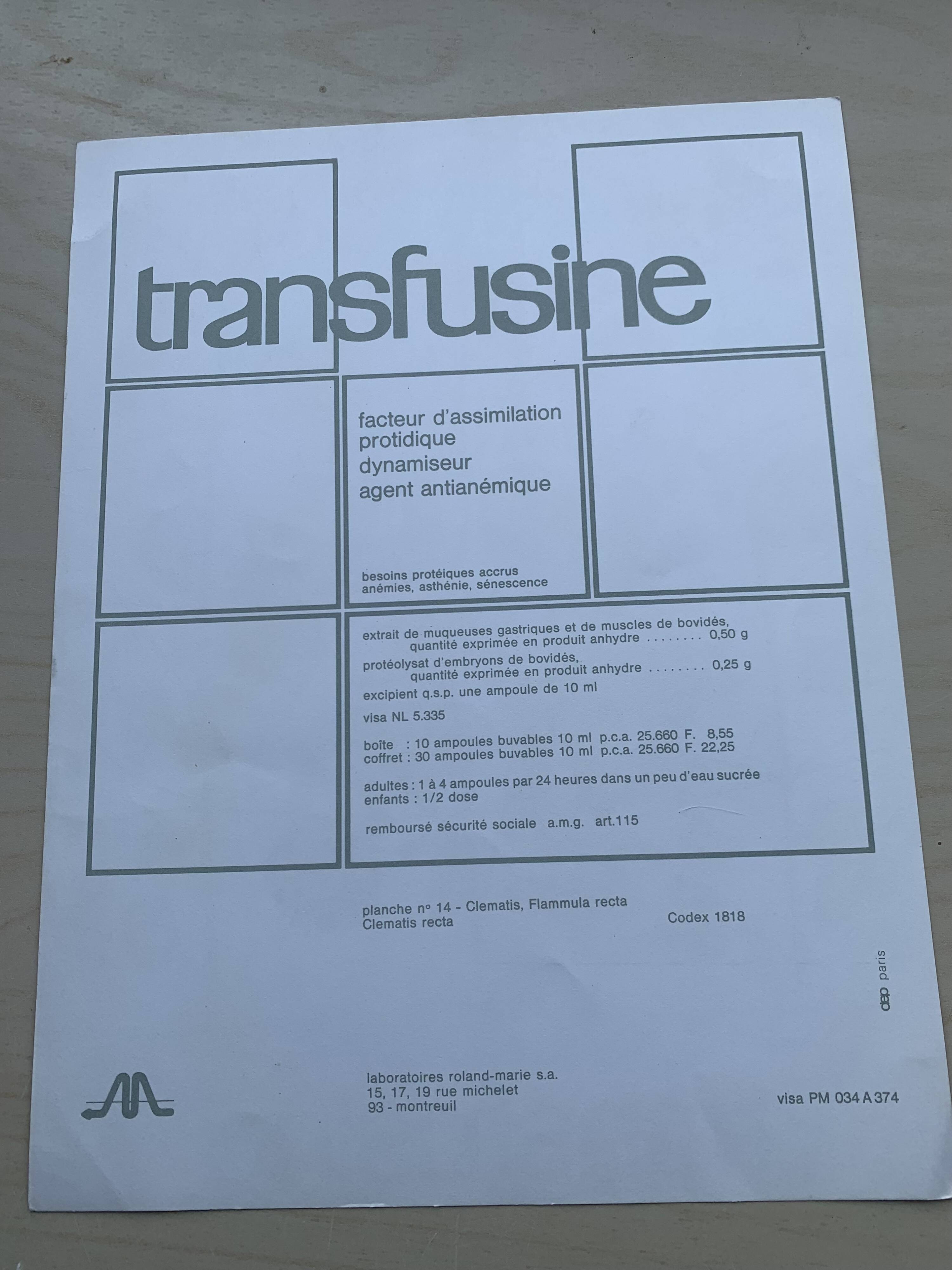 Set of two vintage medical herbarium posters advertising transfusion