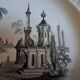 Plate David Johnston oriental décor monochrome black J. Vieillard Bordeaux