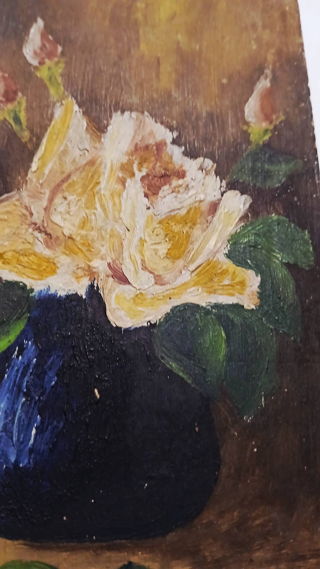 Small old painting "roses" unsigned