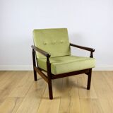 Stobrawa wooden armchair brown vintage olive - Bączyk - 2 pieces available