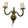 Two-armed wall lamp, Sweden, 1970s