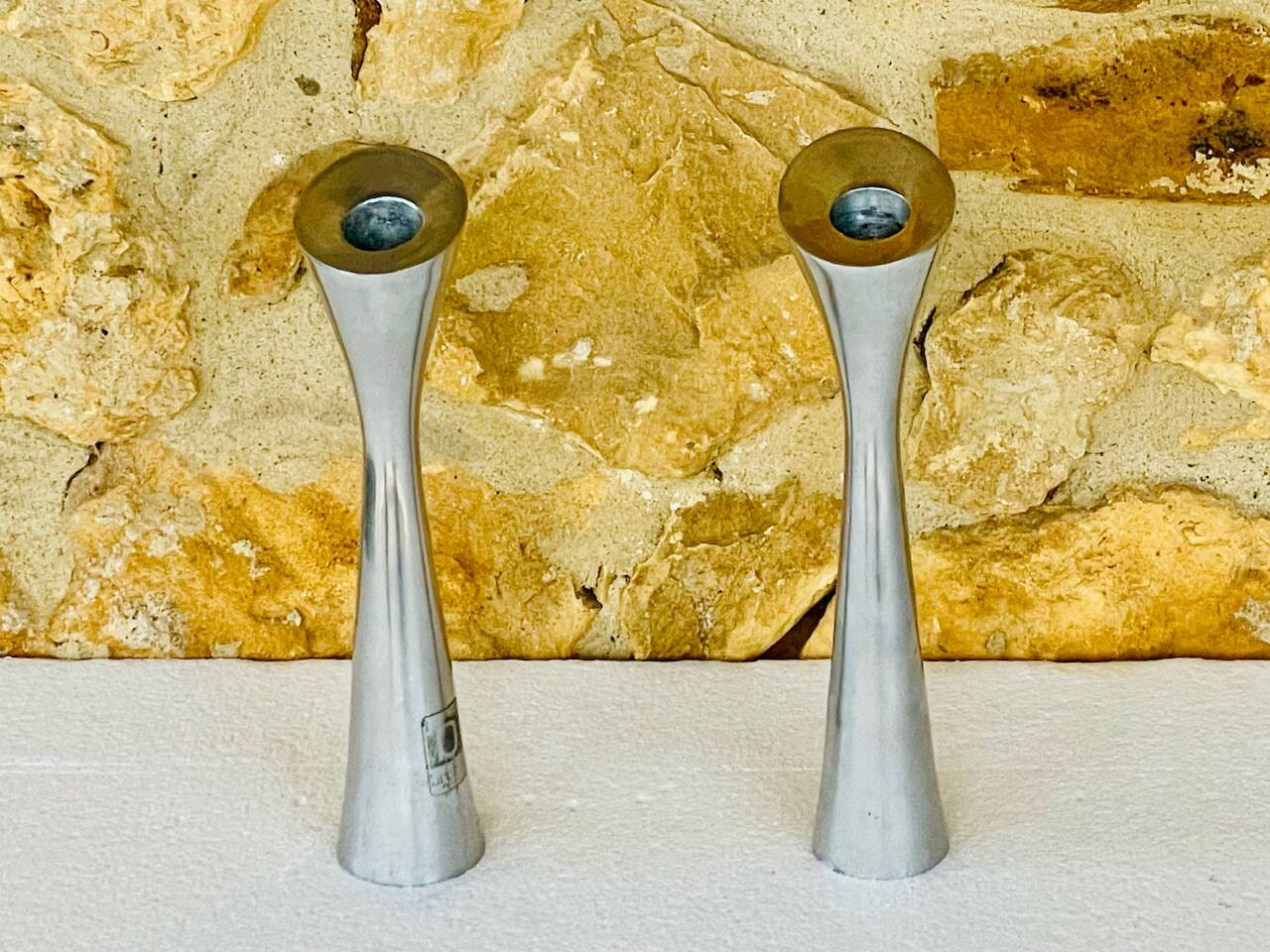 Scandinavian pair of candlesticks by Broste, Copenhagen circa 1970/1980.