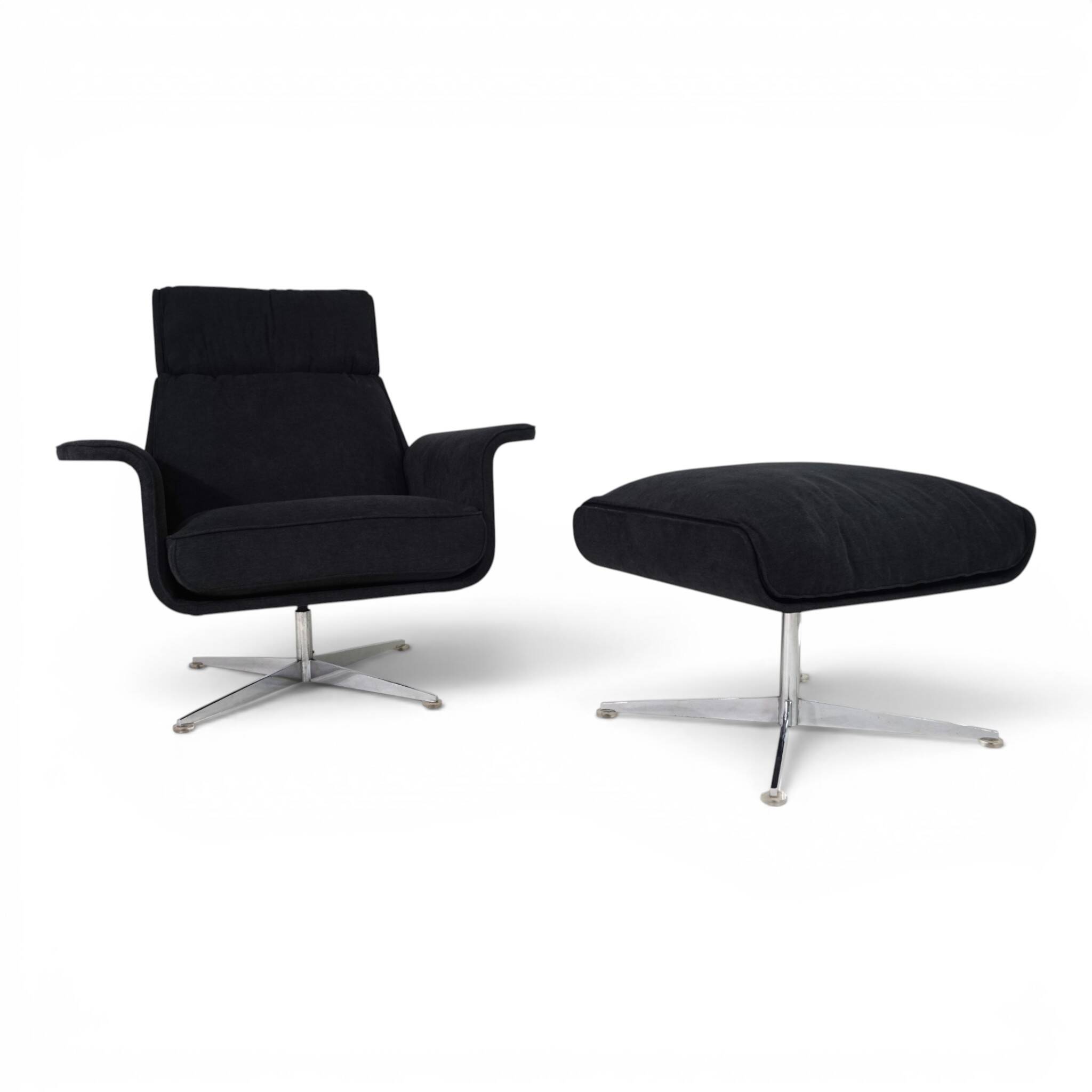 Kaufeld Siesta 62 lounge chair with ottoman by Jacques Brule, 1960