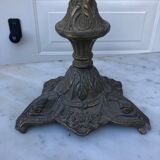 4 identical old brass candlesticks