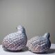 Pair of hand-painted Chinese porcelain quails, 1960s-1970s.