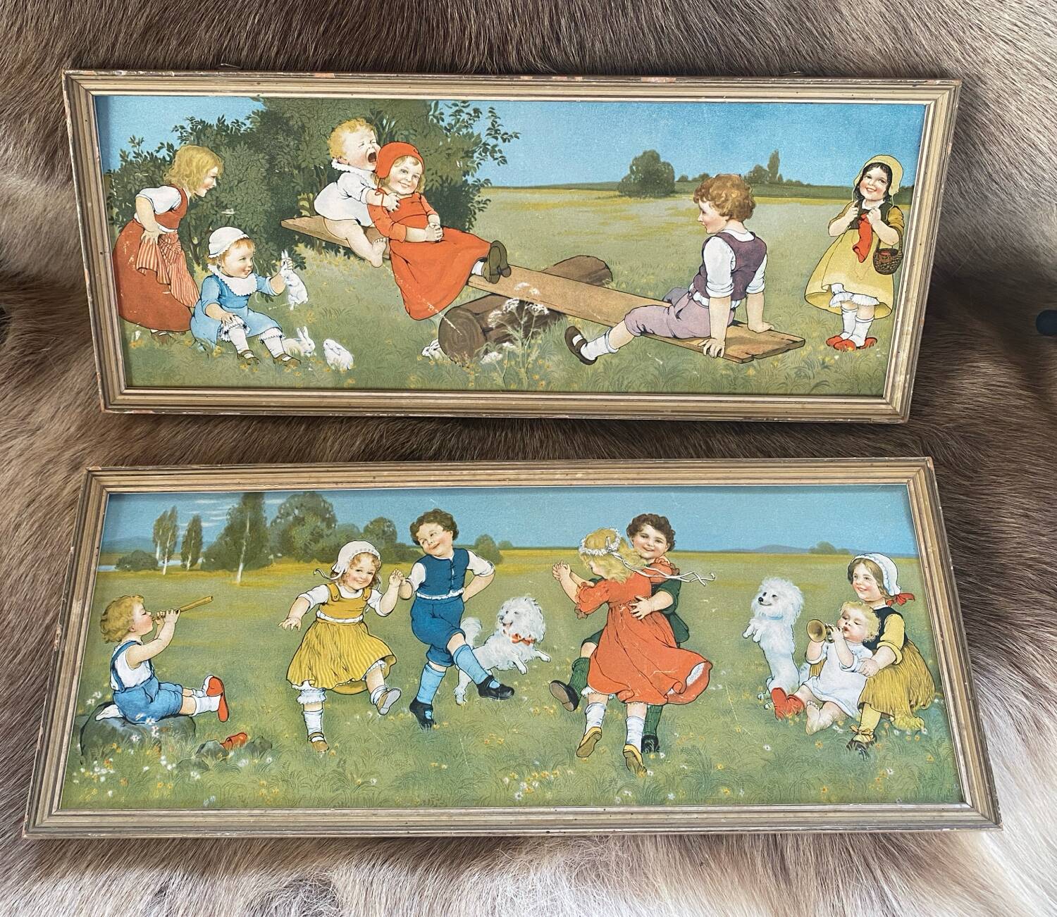 Lot of 2 old children's illustrations