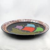 Ceramics plate cerenne "bateau" Vallauris 50/60 crociani/capron/chabaneix.