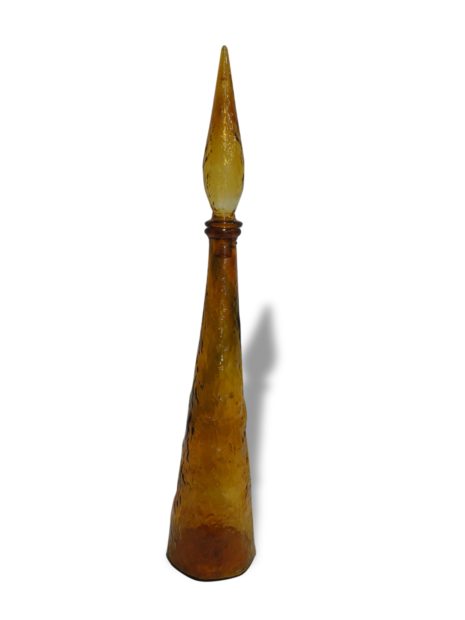 Italian "bumpy" brown glass decanter