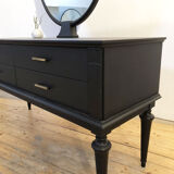 Coiffeuse vintage avec miroir ovale