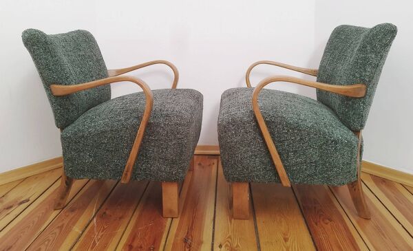 Fauteuils H 237 de J. Halabala pour Up Závody, Tchécoslovaquie, années 1960, lot de 2