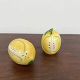 Salière et poivrier en céramique en forme de citron
