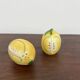 Lemon-shaped ceramic salt and pepper shakers