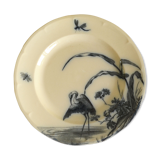 Longwy dish Japanese décor late nineteenth