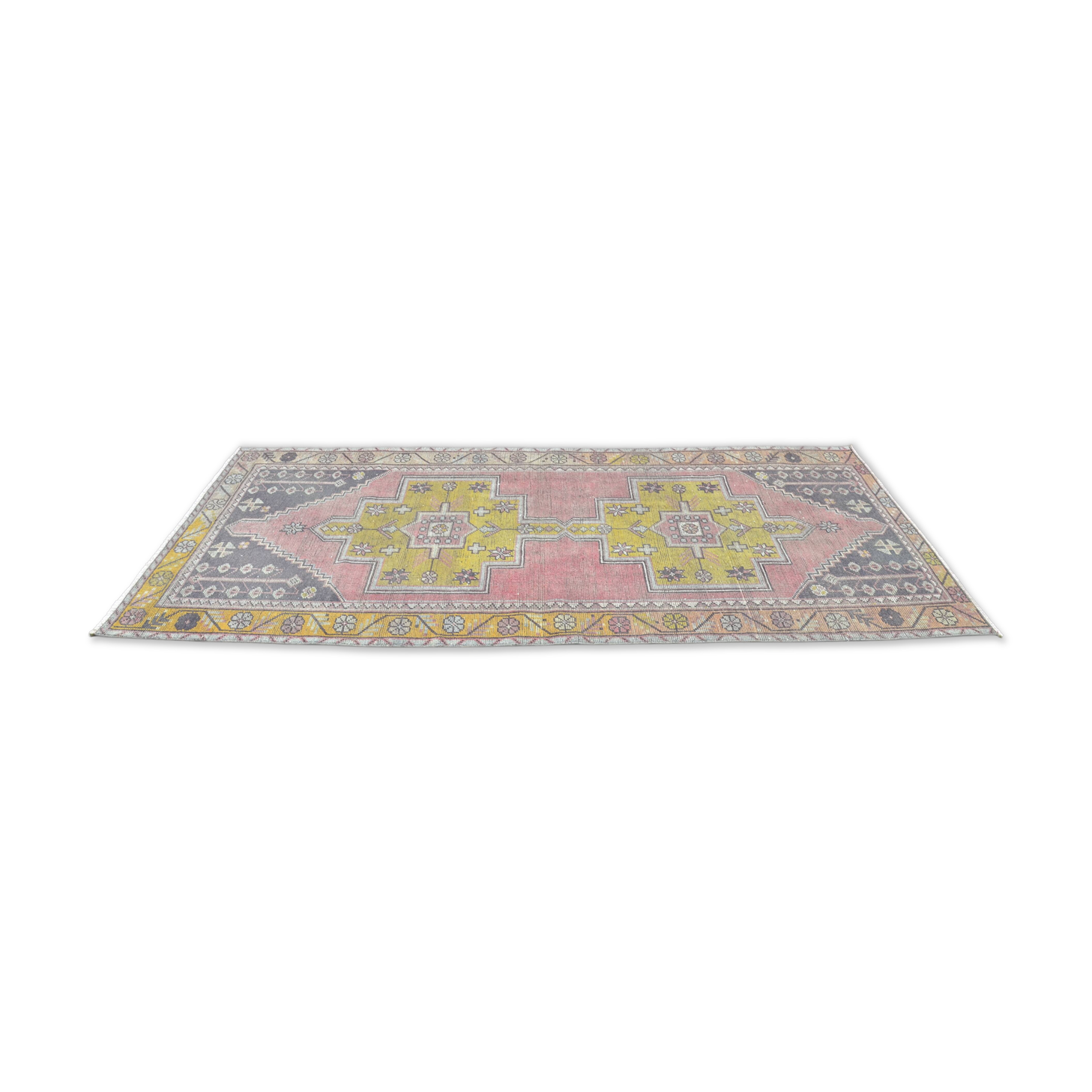 Colourful Oushak Vintage Floor Carpet sku 2508