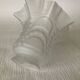Antique tulip lampshade in white frosted glass with pleated crown