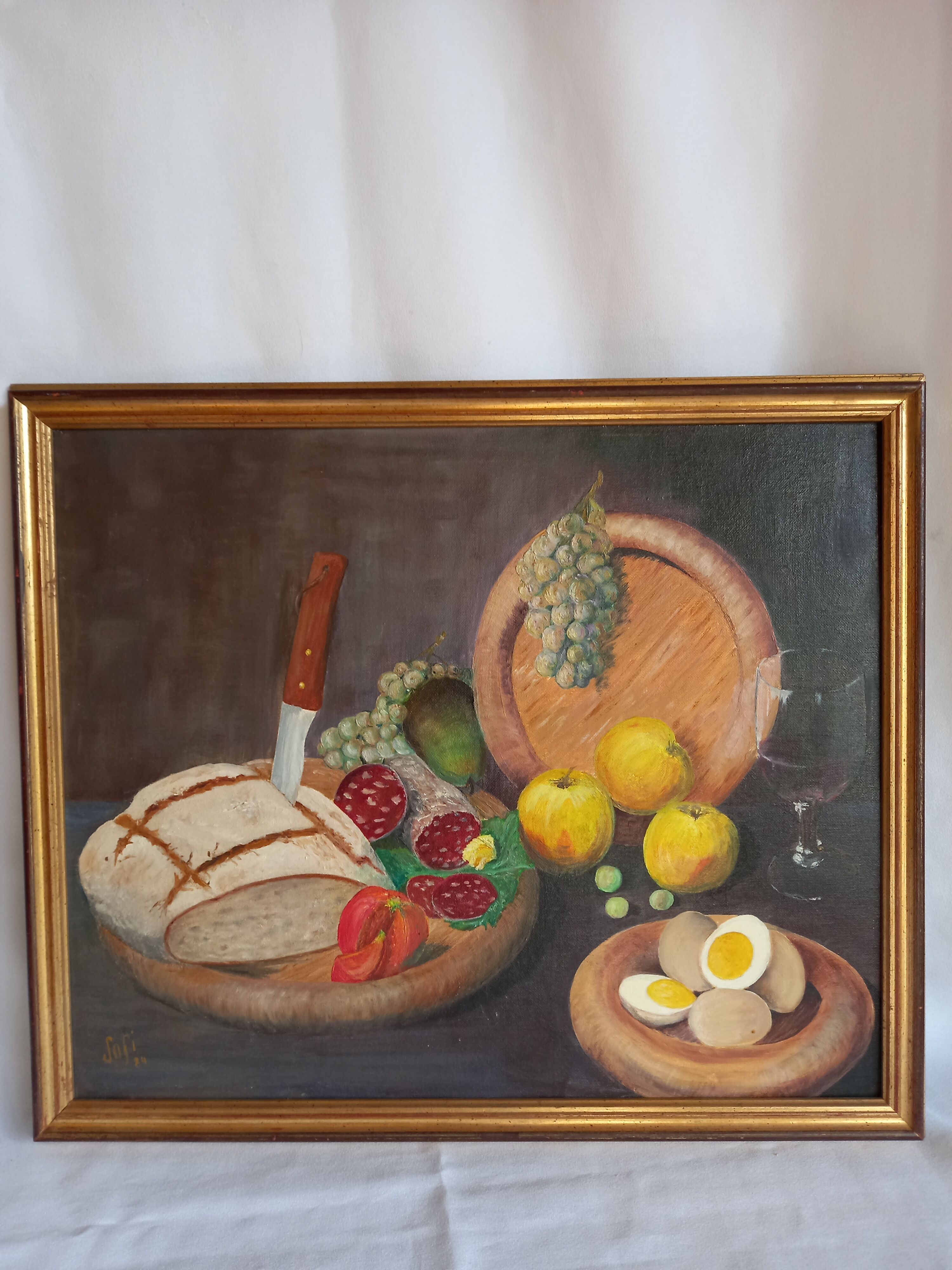 Oil still life "snack"