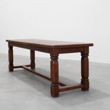 Large French Provincial rustic Oak Table, ca. 1900