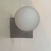 Pair of vintage wall lights, brushed metal and opaline, France 1970