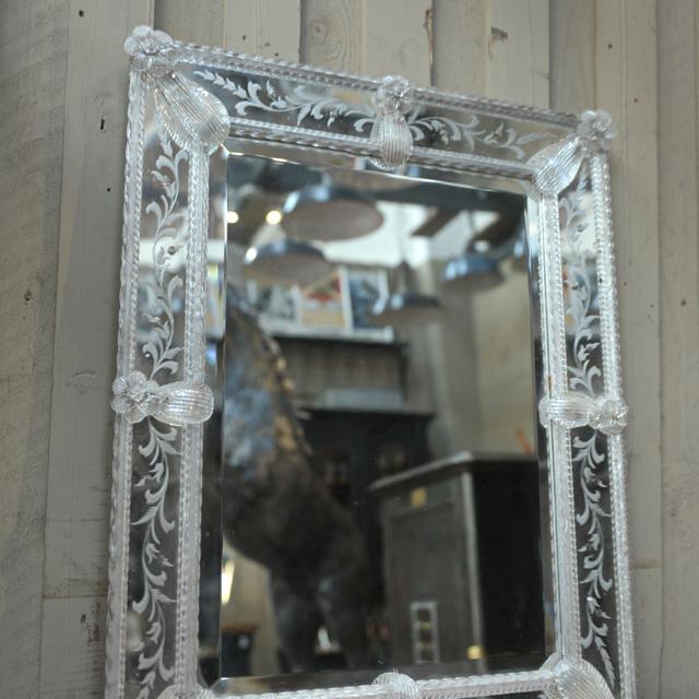 Old murano white glass mirror circa 1900