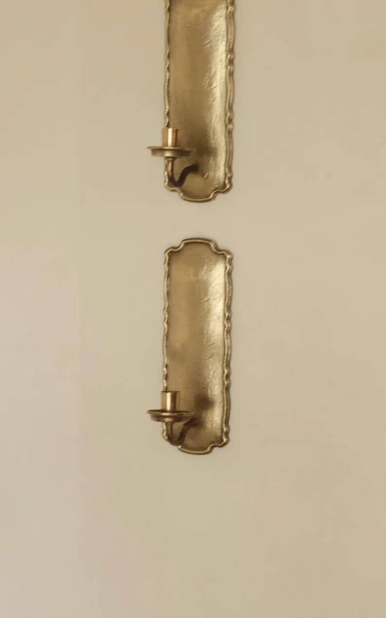 Pair of Swedish Mid-Century Brass Wall Sconces by Scandia