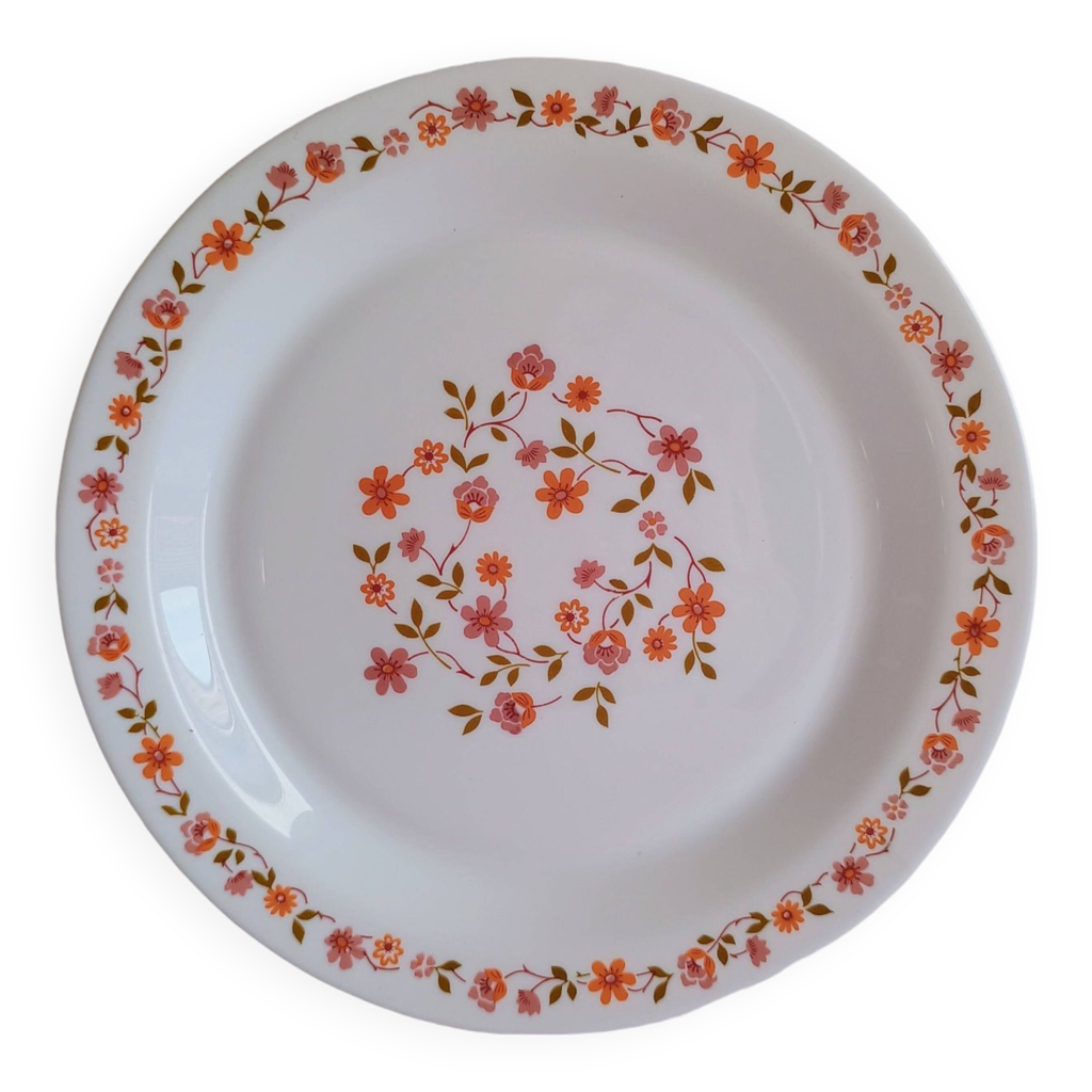 Grand plat rond Arcopal Anémone - Arts de la table
