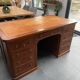 Antique desk mahogany wood vintage leather