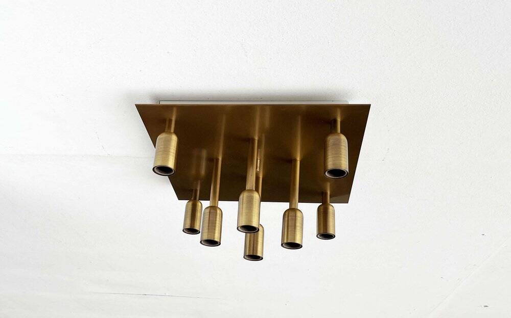 Vintage German Brass Ceiling or Wall Lamp from Sölken, 1970s