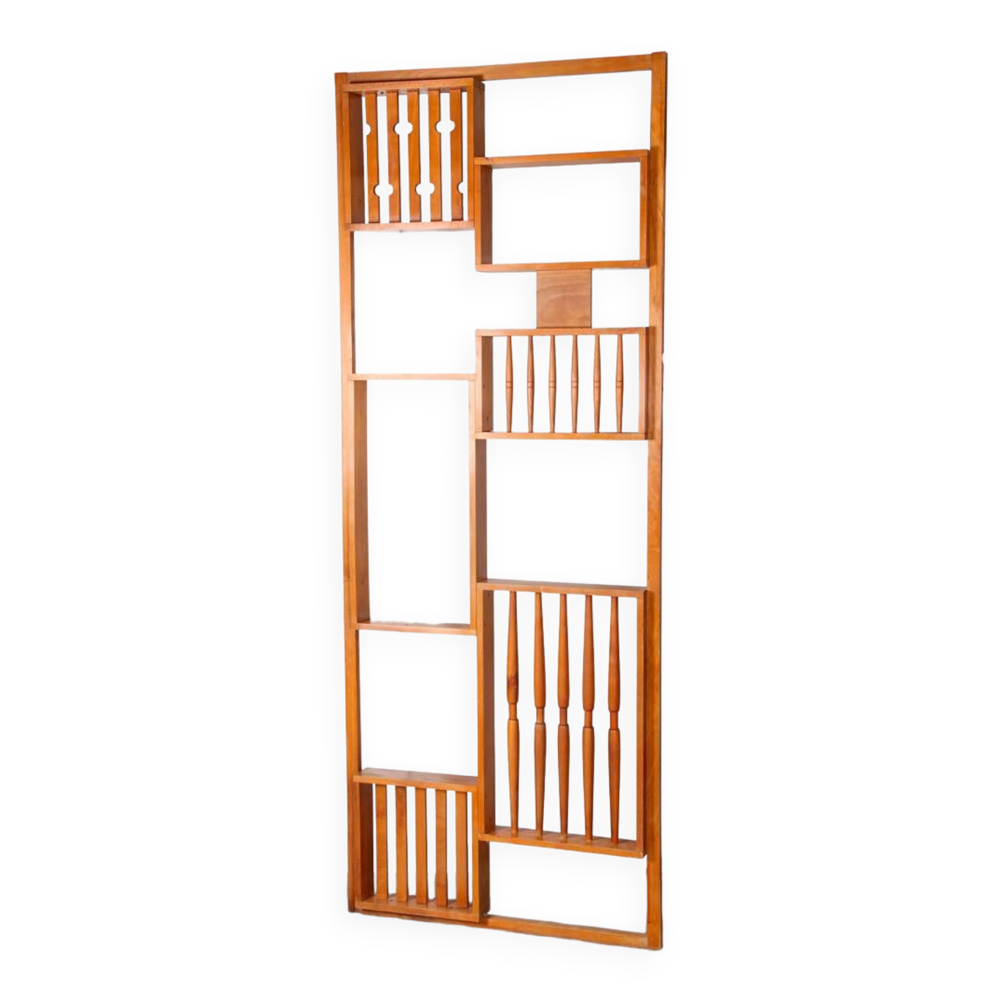 Claustra vintage en bois, fabrication tchèque, 1960