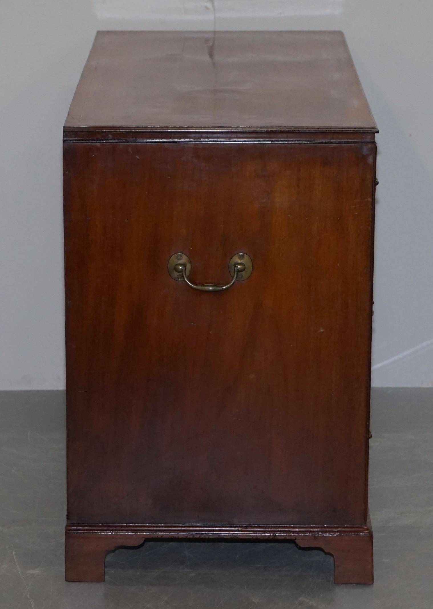 Georgian military campaign desk Regency with large map drawer