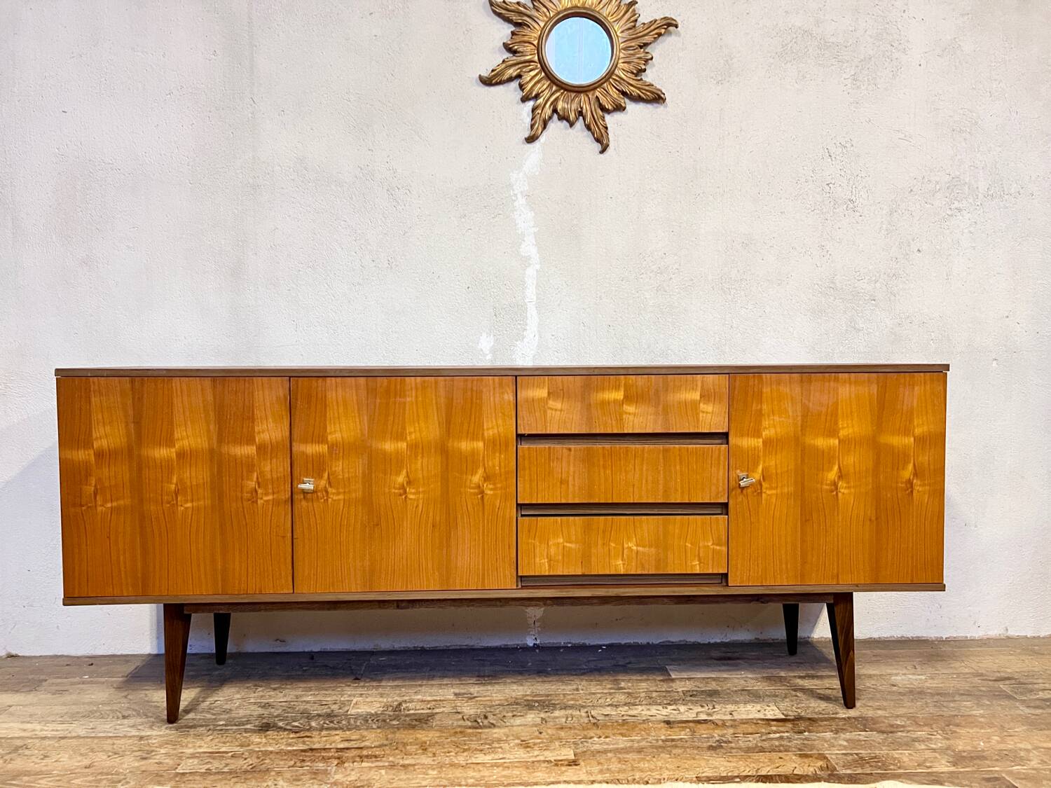 Vintage sideboard with metal legs