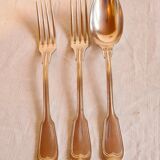 Set of 3 poinconned silver cutlery