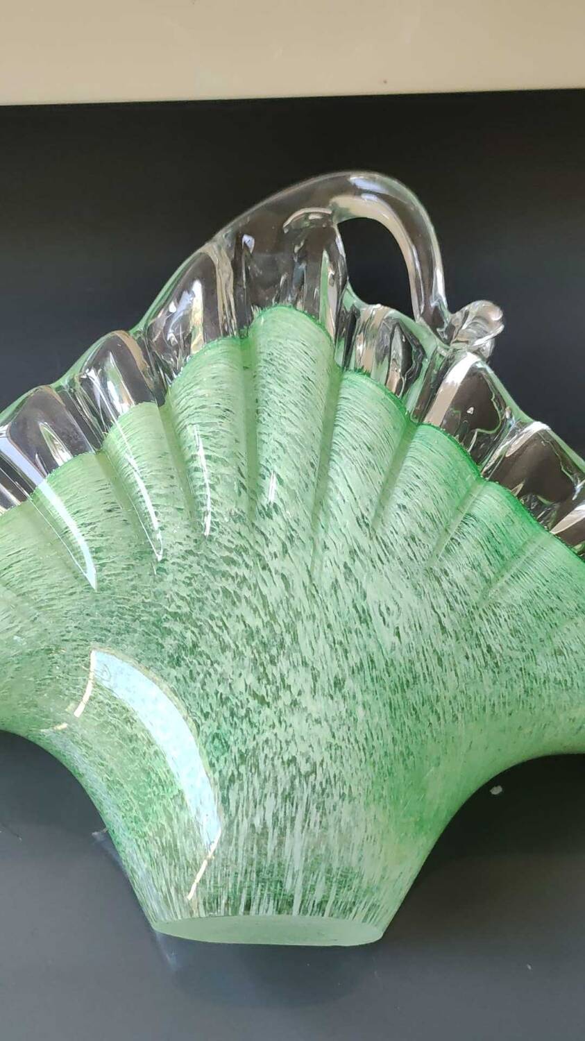 Pocket tray/Mail holder/Letter holder. Organic aquatic form. Blown Art Glass Murano Italy