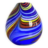 Contemporary artistic vase in murano glass with colored reeds