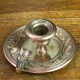 Hand candle holder, butterfly decoration, solid brass