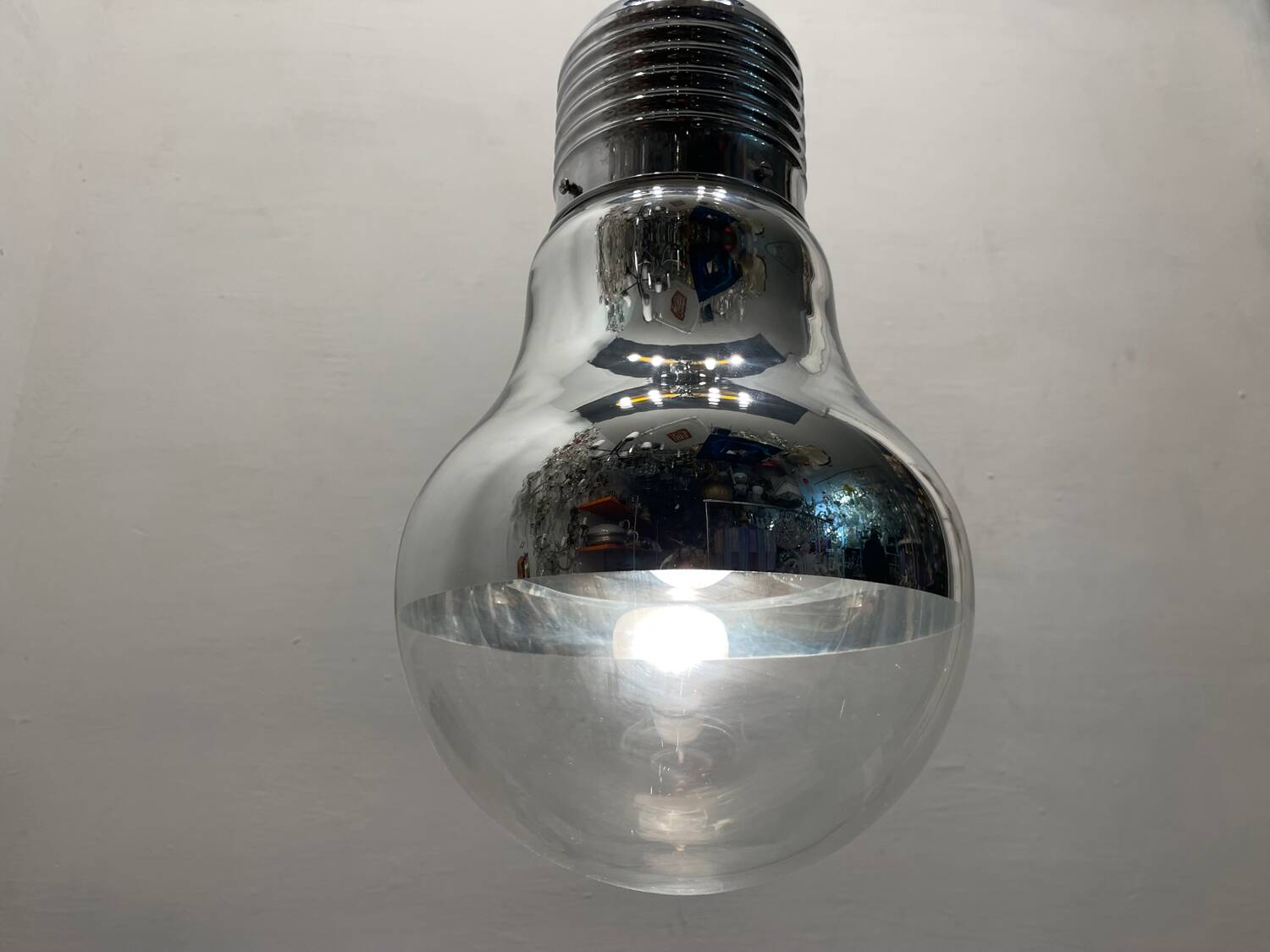 Industrial Italian Chrome Light Pendant 1990’s
