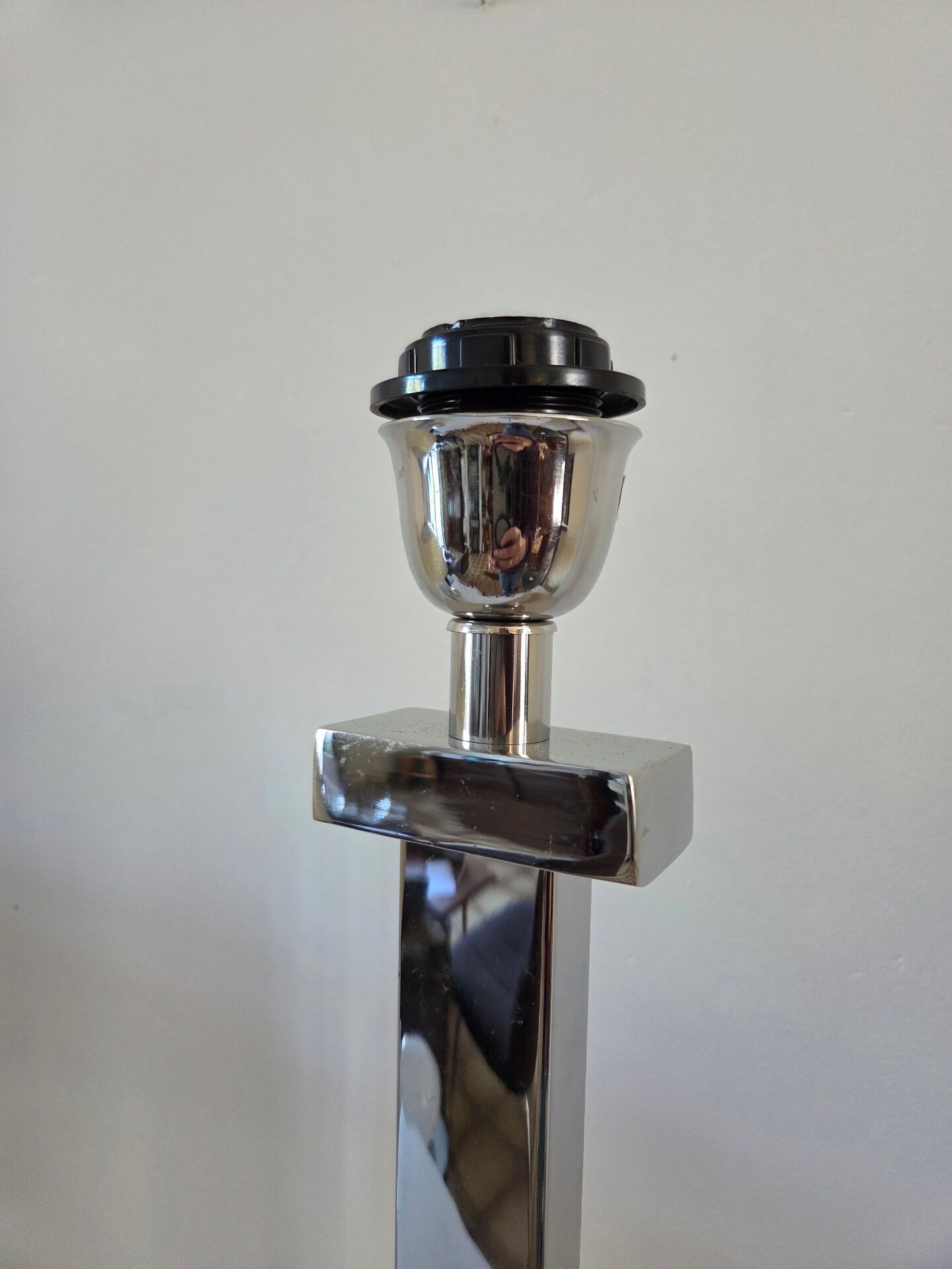 Large chrome lamp base