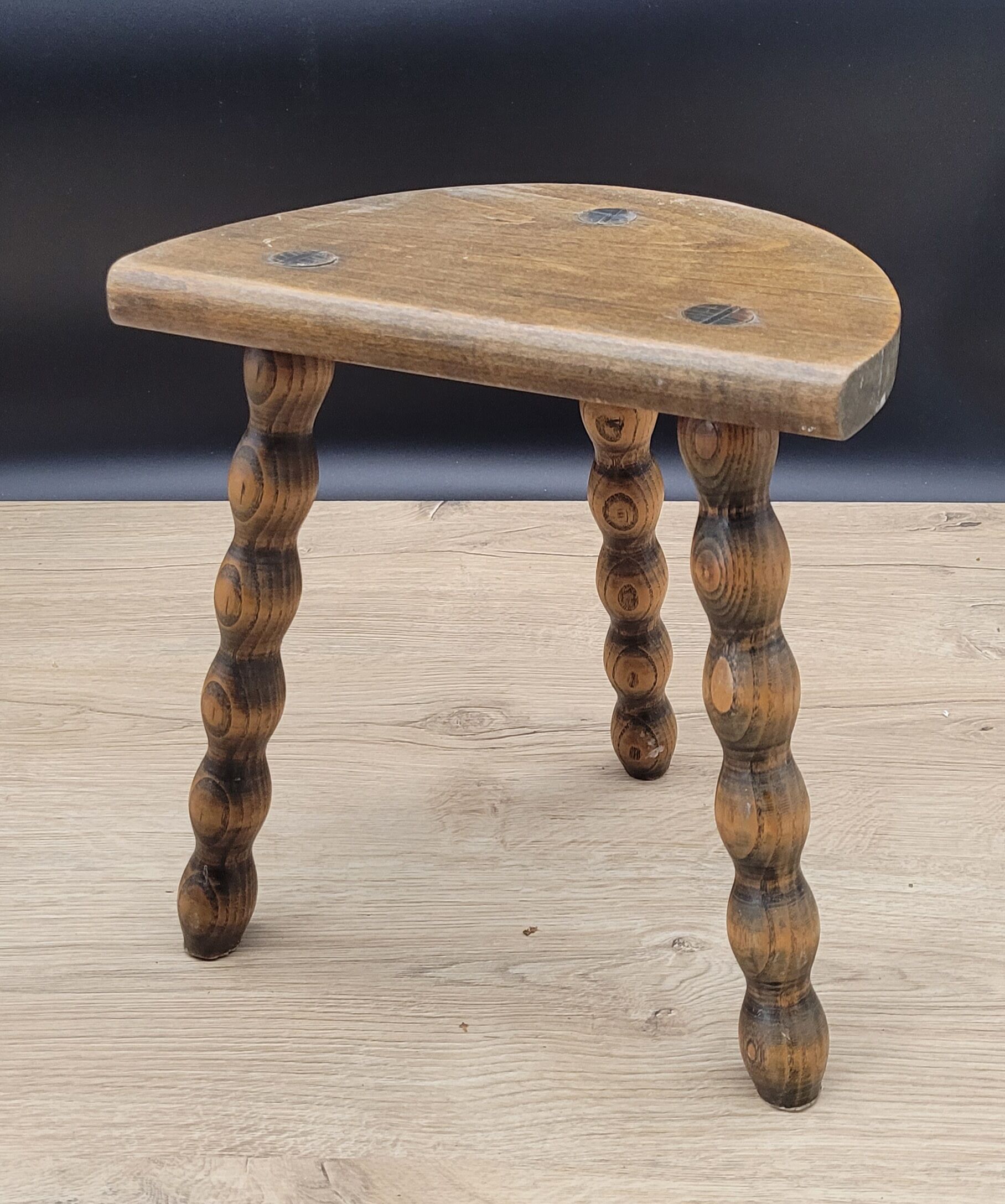 Stool tripod feet balls patina