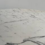 60s marble table with chrome cross base