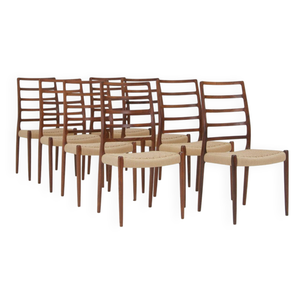 Ensemble de 8 chaises de salle à manger 'Modèle n° 82'